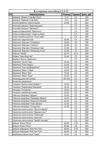 Кустарники в контейнерах